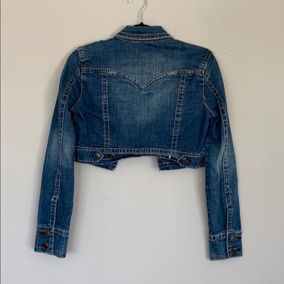Stretchy cropped denim jacket - Picture 3 of 6